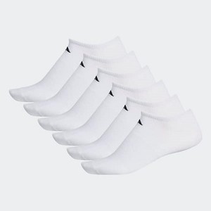 Mens Training Superlite No-Show Socks 6 Pairs [아디다스 양말] White (CJ0598)